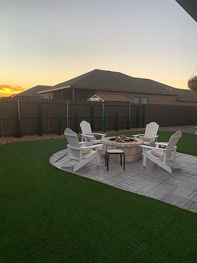 Custom fire pit built by E and J General Construction