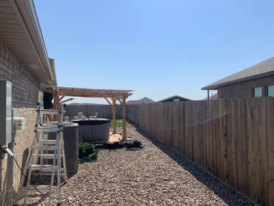 Pergola on side of house